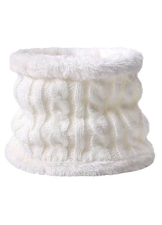 Unisex gyapjú sál gyerekeknek, pompon, rózsaszín-fehér, babaméret