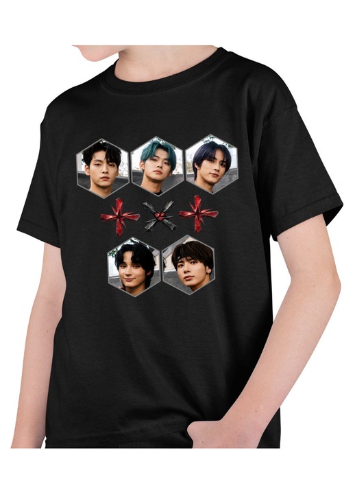 Gyerek Fiú Póló Tomorrow X Together Merch Bts, Fekete, 104-110 CM