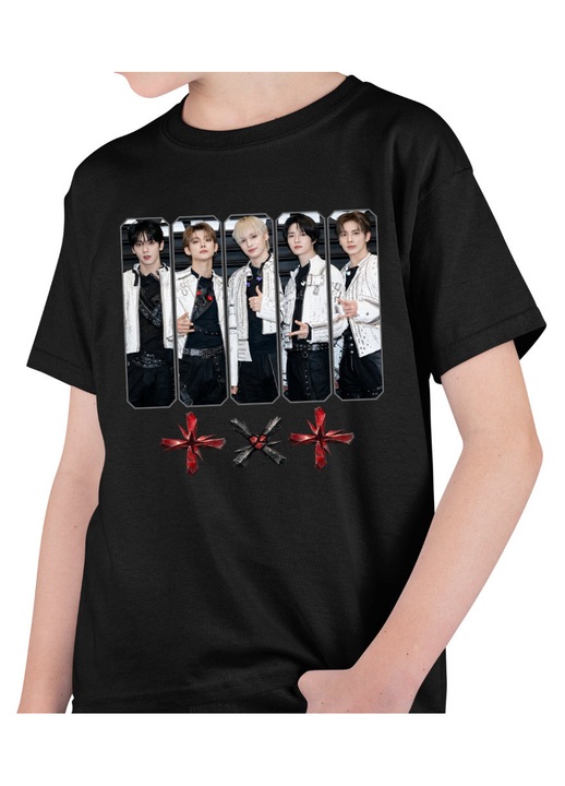 Gyerek Fiú Póló Tomorrow X Together Kpop Party Merch, Fekete