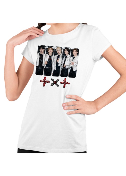 Gyerek Lány Póló Tomorrow X Together Kpop Party Merch, Fehér