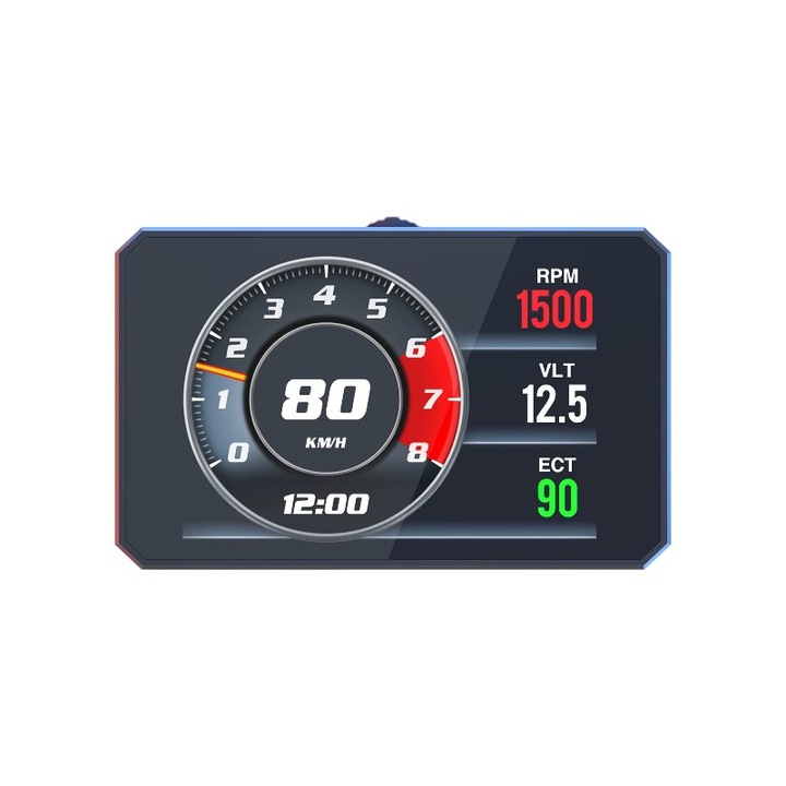 Display digital auto Tradesor OBD2 HUD multicolor 10x5cm