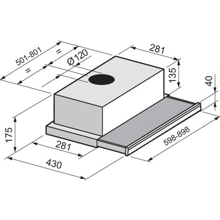 Hota incorporabila telescopica Candy CBT6130X, Putere de absorbtie 193 mc/h, 1 motor, 60 cm, Inox