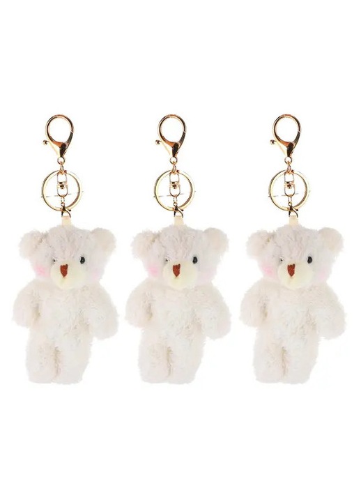 Set 3 brelocuri urs alb 19x8x5cm decorativ