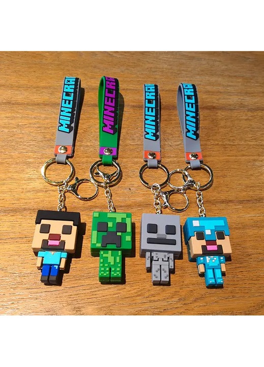 Minecraft Steve kulcstartó, szilikon, 3.5x5.5cm