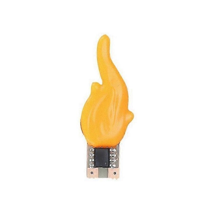 Bec LED flacara, 1800K alb cald, plastic, 60mm, set 5 bucati