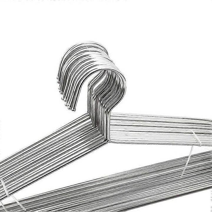 Set 20 umerase pantaloni metalice, inox, subtiri, 45x0.3cm