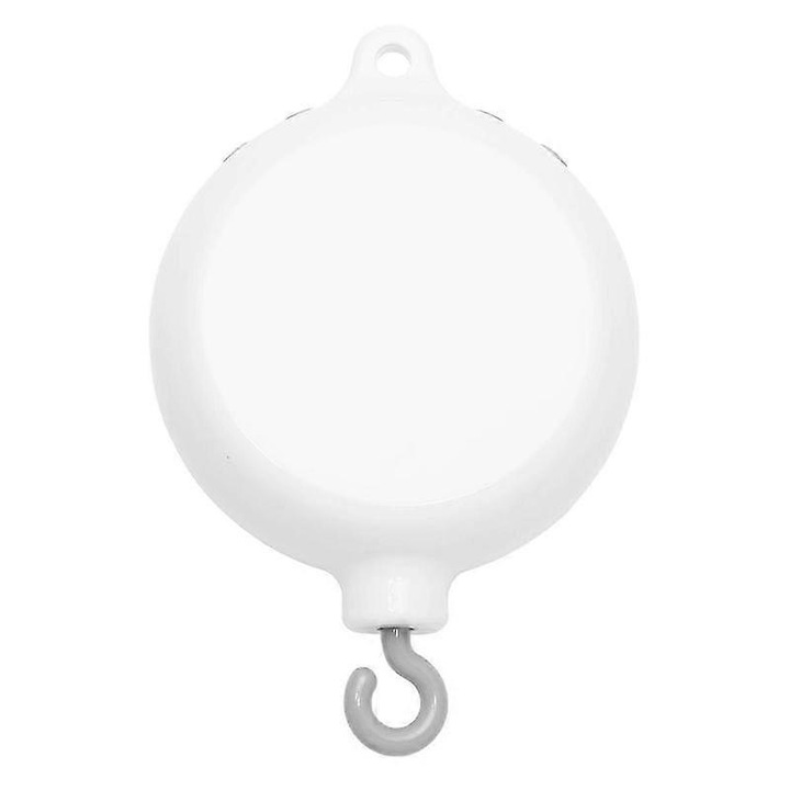 Cutie muzicala pentru carusel patut, 12 melodii, volum reglabil, alb, 14x9x3.5cm