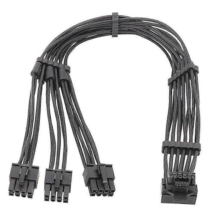 Cablu adaptor 8Pin la 16Pin curbat, 16AWG, черен, 60см