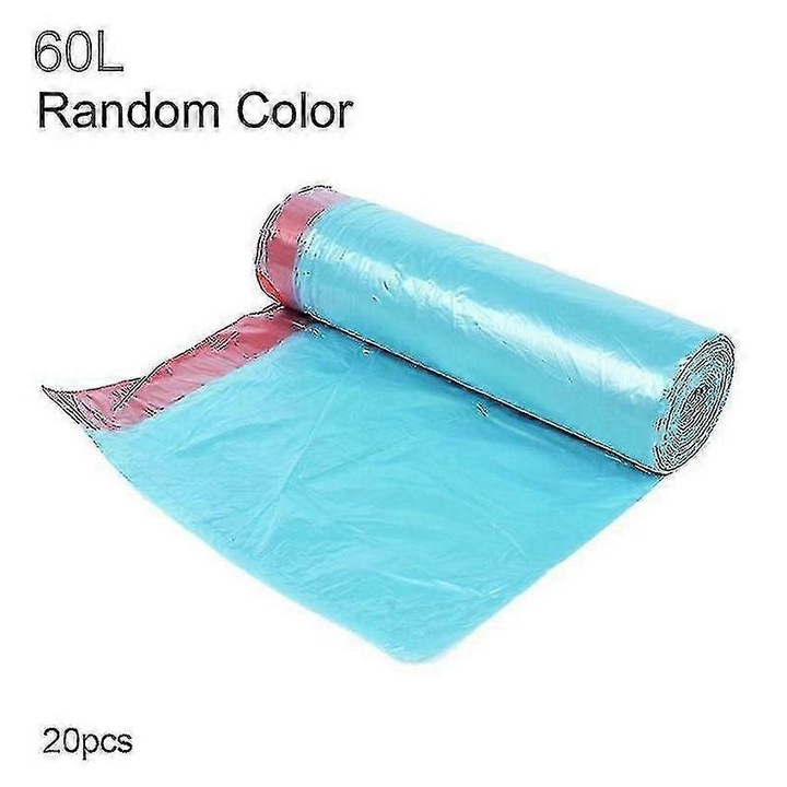 Saci menajeri, 60L, gros, cu snur, multicolor, 64x71cm, set 20 buc