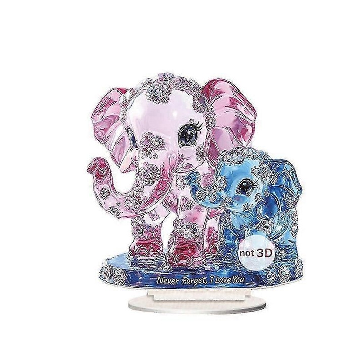 Ornament acrilic elefanti mama fiu roz decor camera copil