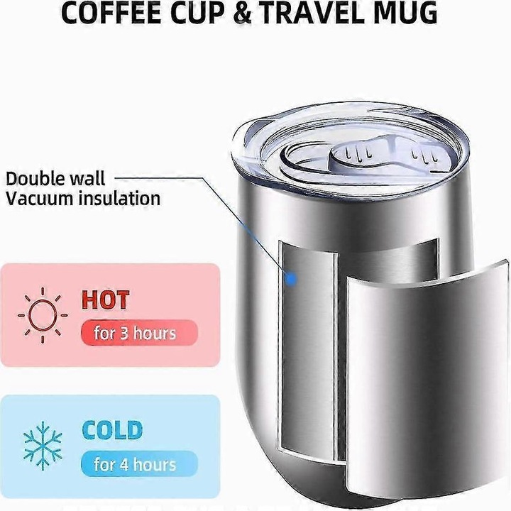 Termosz bögre 12oz 340ml dupla falú rozsdamentes acél, szivárgásmentes kupak, többszínű