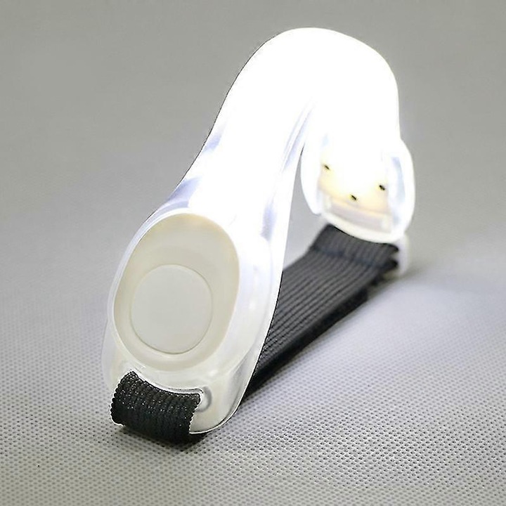 Bratara LED luminoasa reglabila, alb, universal, sport, 1x