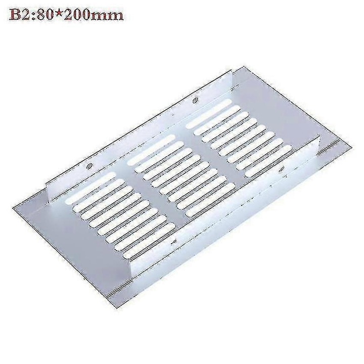 Перфорирана алуминиева вентилационна плоча, сребриста, 15x5см-50x8см