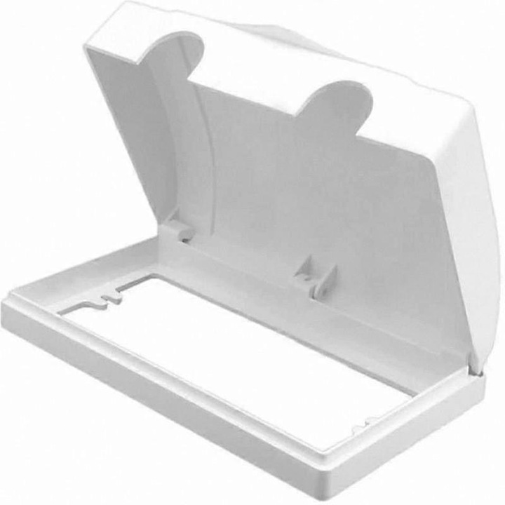 Протектор за двоен контакт, бял, ABS, 19x11.5x5 см, комплект 1 бр.