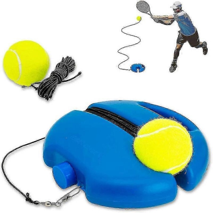 Tenisz edzőfelszerelés szóló edzéshez, rebounder, hordozható, fekete, standard méretek