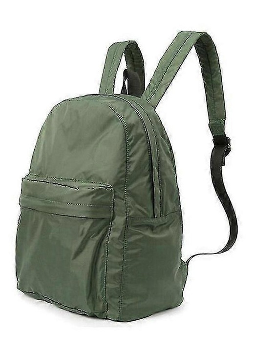 Rucsac pliabil unisex, capacitate mare, negru-verde, 36x28x14cm