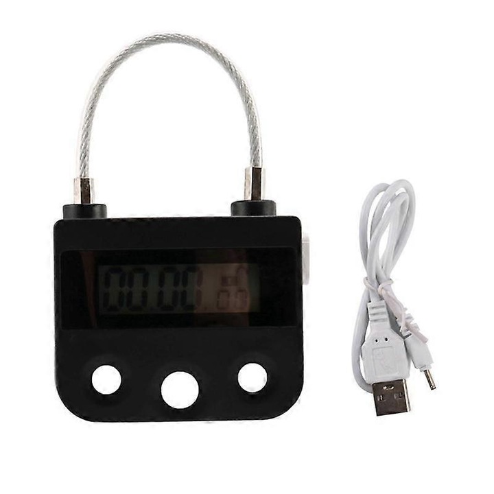 Elektronikus lakat időzítővel, fekete, 46x40x20mm, 90mm kábel