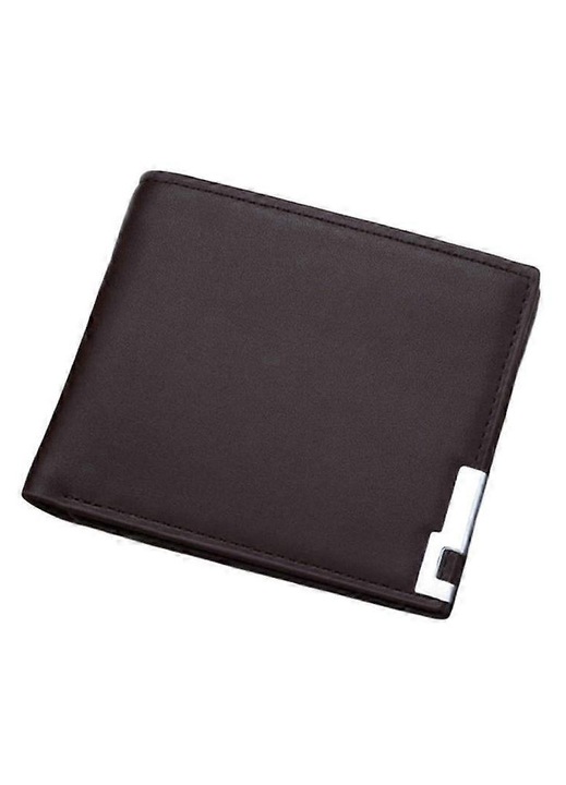 Portofel slim barbati piele ecologica negru 12x9.8x1cm