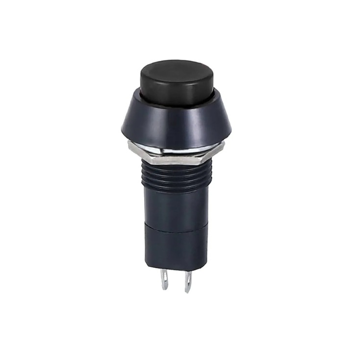 12 mm-es nyomógomb ON-OFF reteszeléssel 3A PBS-11A - FEKETE