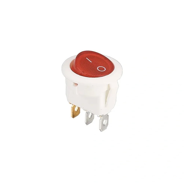 Mini Billenőkapcsoló ON/OFF Világító SPDT 250V 3A 3-Pólusú - Fehér - Piros