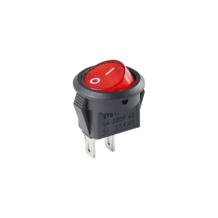 Mini Billenőkapcsoló ON/OFF SPDT 250V 3A 2 Pólusú - PIROS