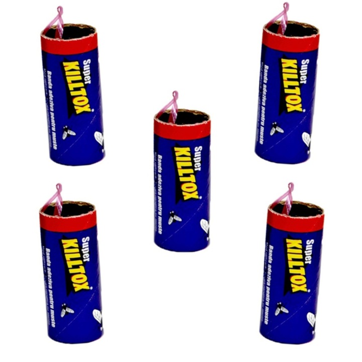Set 5 buc, Capcana cu lipici pentru muste KILLTOX, lipici rezistent si eficient