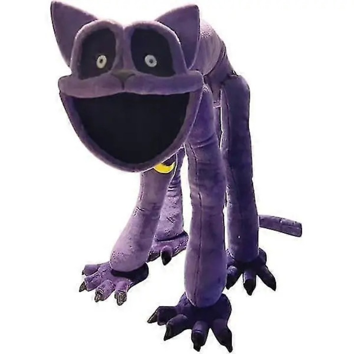 Плюшена играчка котка с уши IZO-CJ-K0502-2026-0716-9590, мека, пълна с PP памук, лилава, 45 см