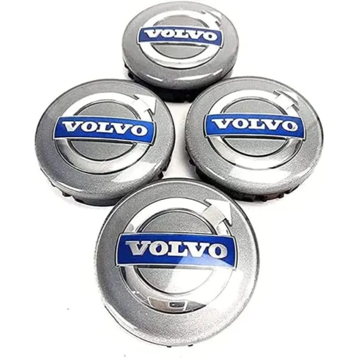 Keréktárcsa kupakok 64mm, 4 darabos készlet, ezüst, műanyag, OEM