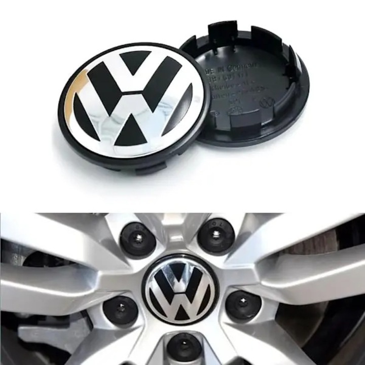 4 db keréktárcsa kupak készlet, 56mm, ezüst, ABS-alumínium, VW-hez