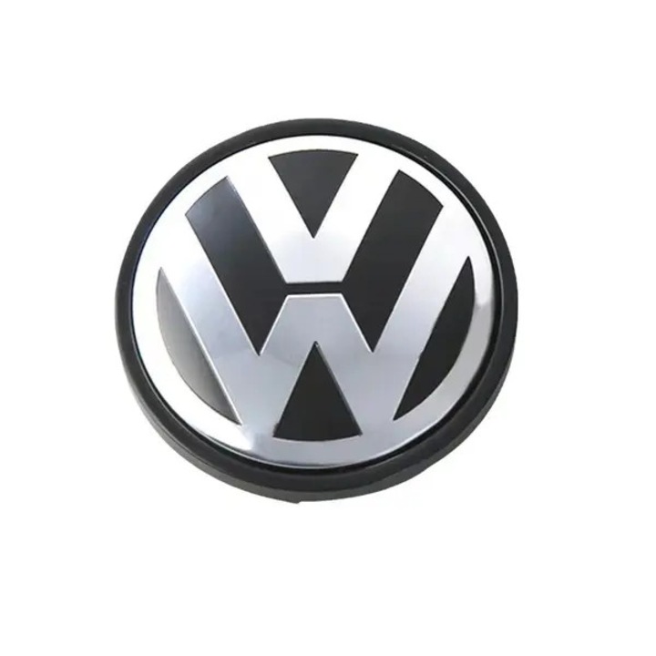 4 db keréktárcsa kupak készlet, 65x65mm, ezüst, ABS és alumínium, VW-hez