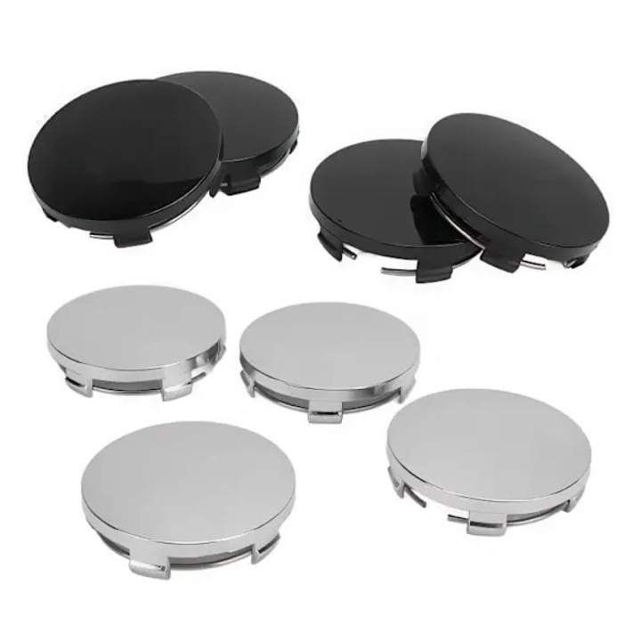 4 db keréktárcsa kupak készlet, fekete, 61.5x68mm, ABS és alumínium