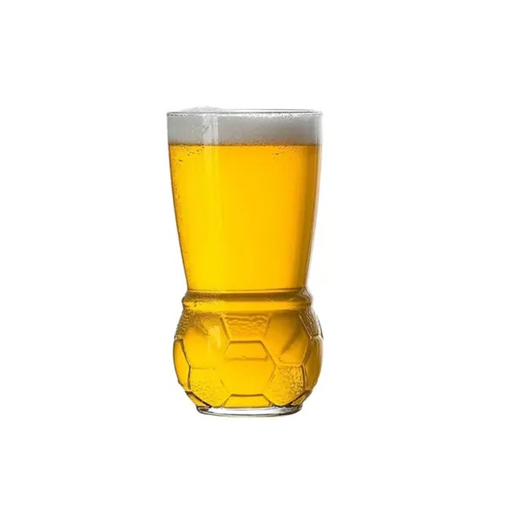 Söröspohár 400ml, Világkupa design, tartós üveg, átlátszó