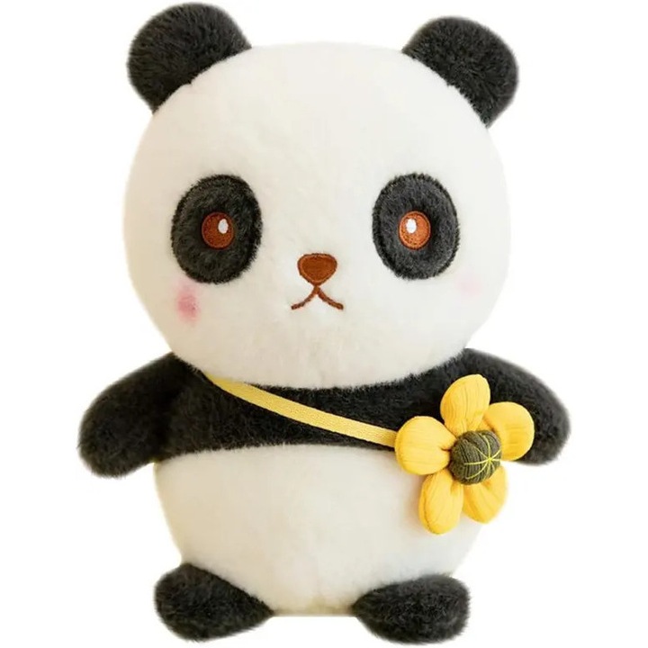 Jucarie de plus animal panda, 25x10cm, multicolor