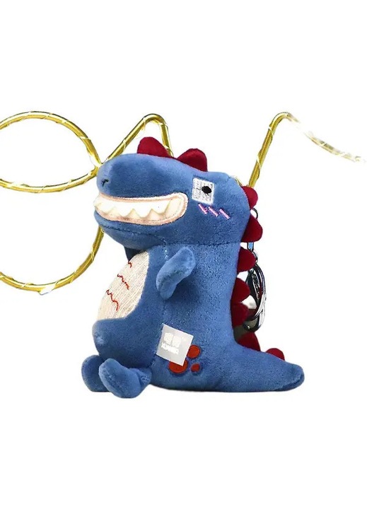Dinoszaurusz plüss kulcstartó, 12cm, többszínű