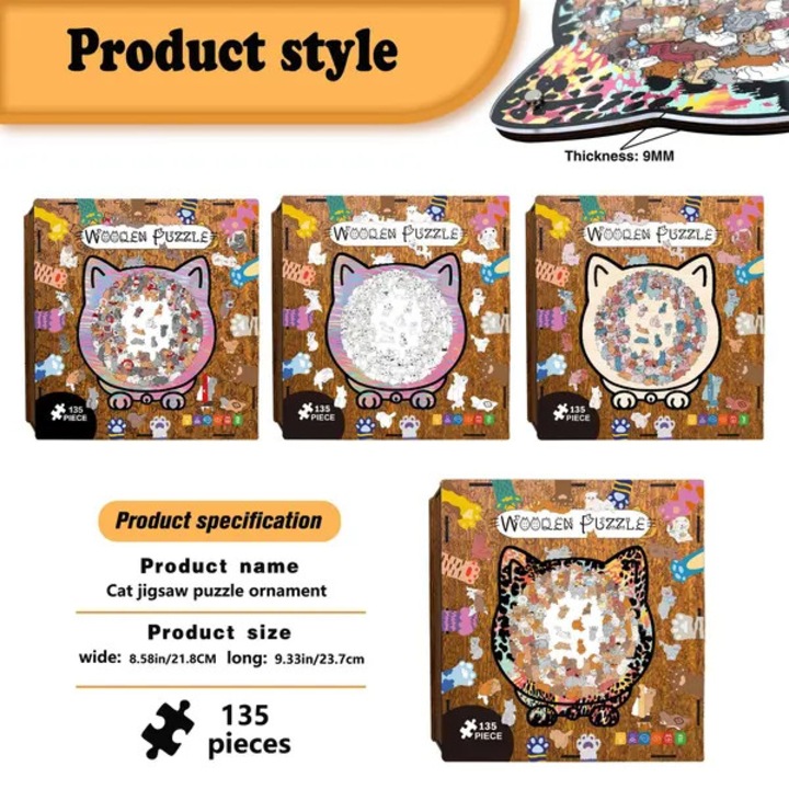 Fa puzzle 135 darab, szabálytalan forma, többszínű