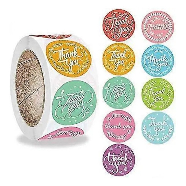 Etichete autoadezive, 9 modele colorate, 1 inch, 500 bucati, set