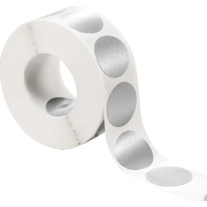 Etichete autoadezive rotunde 300 buc silver 2,54x2,54cm