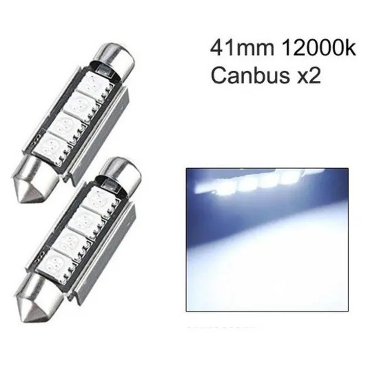 LED крушка C5W SV8.5 интериор 36x2мм студено бяло 2-броя