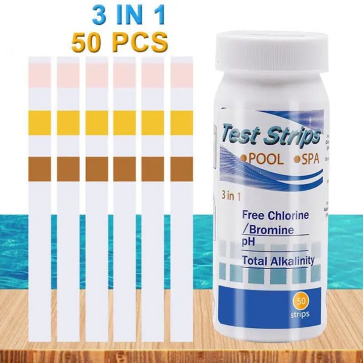 Test benzi pentru apa 6 in 1, 50 buc, multicolor, 10x5x3cm