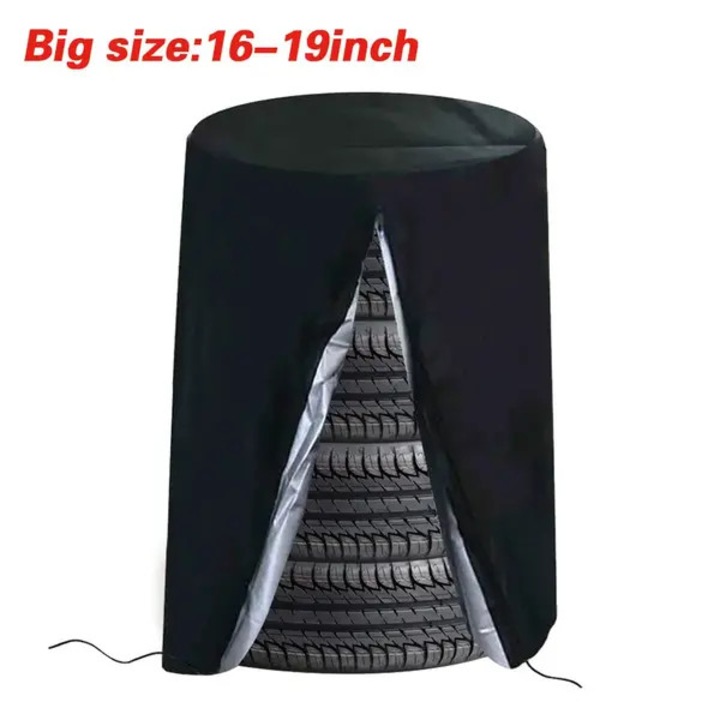 Husa protectie roti auto, 210D Oxford, rezistenta, argintiu-negru, 73x110cm sau 82x120cm