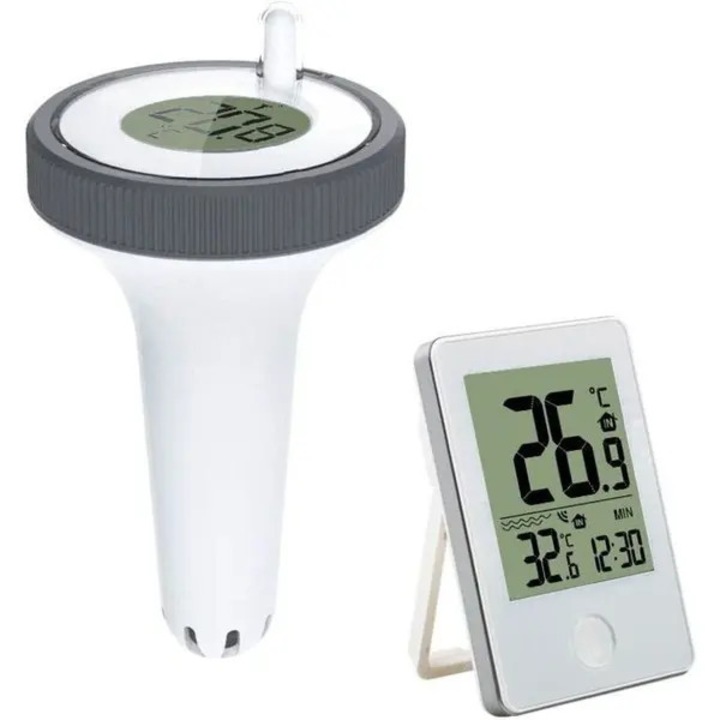 Termometru digital pentru piscina, plutitor, LCD, multicolor, 12x24h, -40x70C