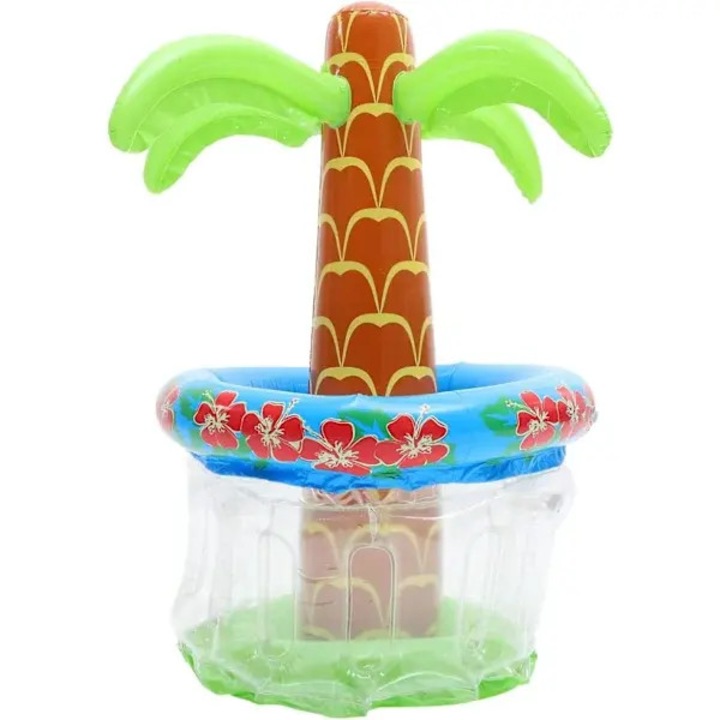 Racitor bauturi gonflabil palmier, PVC, multicolor, 60x40cm