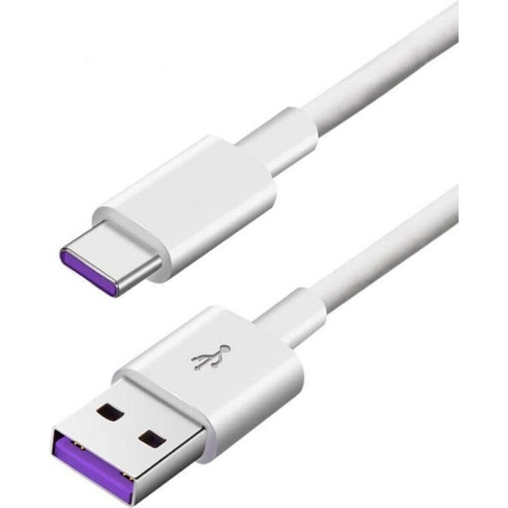 Cablu USB-A Type-C 2in1 alb 1m 5A