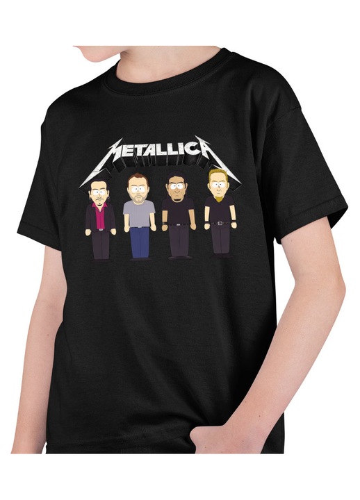 Gyerek Fiú Póló Metallica South Park Merch, Fekete