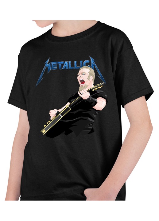 Gyerek Fiú Póló Metallica Merch James Hetfield, Fekete