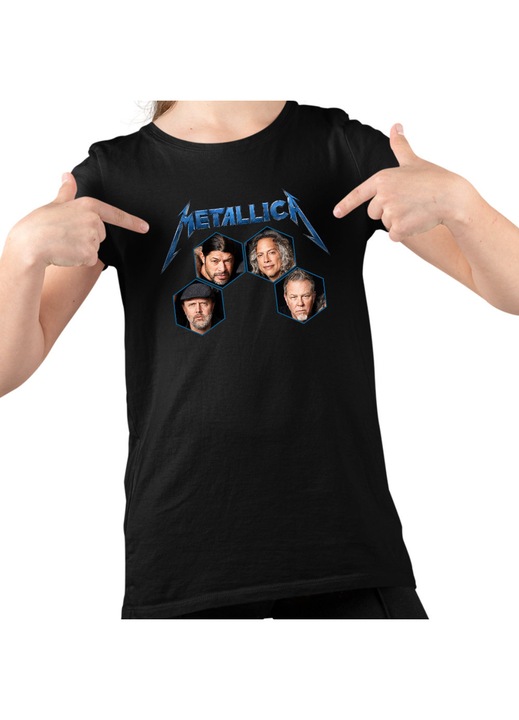 Gyerek Lány Póló Metallica Merch Damage, Fekete