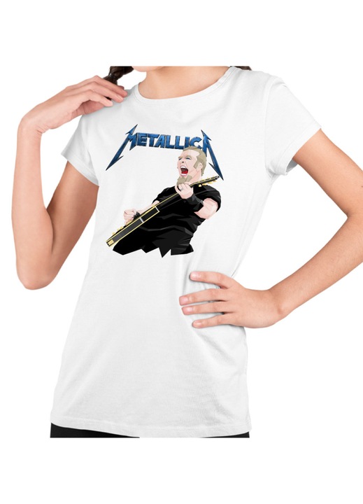 Gyerek Lány Póló Metallica Merch James Hetfield, Fehér