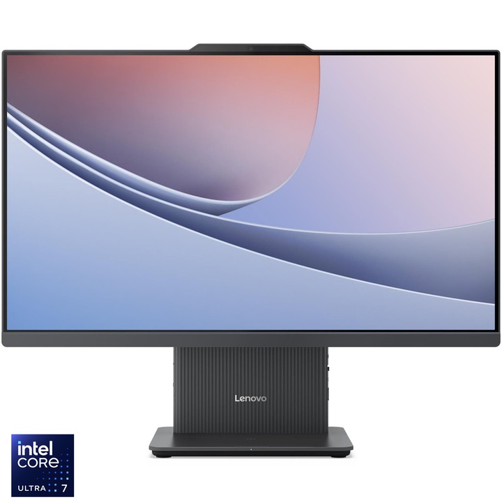 Lenovo IdeaCentre AIO 24ILL11 All-in-One asztali számítógép, Intel Core™ Ultra 7 256V, 23.8" Full HD, IPS, 16GB LPDDR5X, 512GB SSD, Intel® Arc™ Graphics 140V, No OS, Nemzetközi angol billentyűzet, Luna Grey