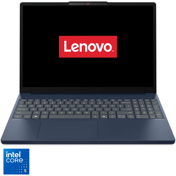 Laptop Lenovo IdeaPad Slim 3 15IWC11 cu procesor Intel Core™ 5 320 pana la 4.6GHz, 15.3" WUXGA, IPS, 8GB DDR5, 512GB SSD, Intel® Graphics, No OS, Cosmic Blue, 3y Courier or Carry-in