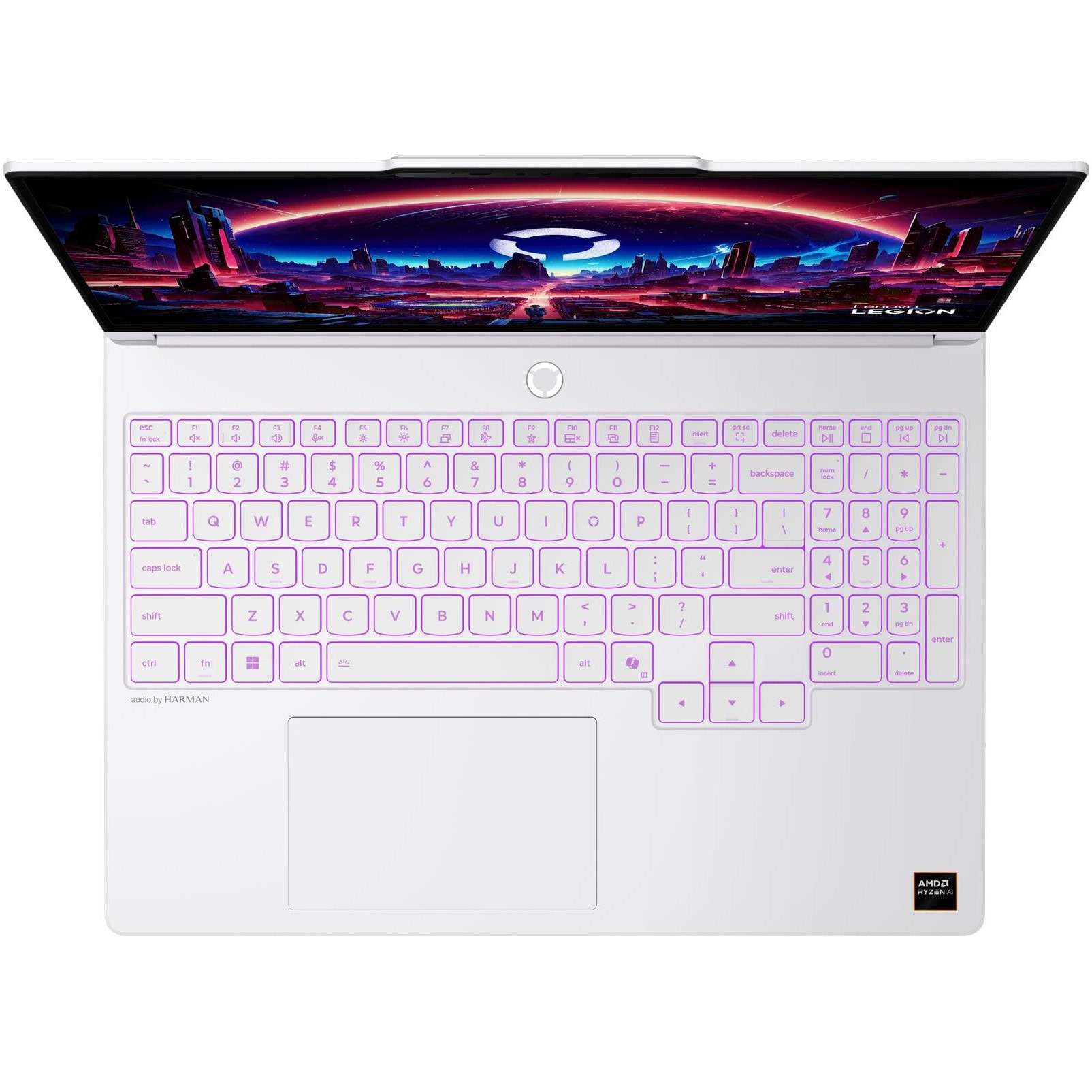 Laptop Lenovo Gaming 15.3'' Legion 5 15AGP11, WQXGA OLED 165Hz, Procesor AMD Ryzen™ AI 9 465 (24M Cache, up to 5.0 GHz), 32GB DDR5, 1TB SSD, GeForce RTX 5070 8GB, No OS, Glacier White, 3Yr Onsite Premium Care